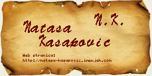 Nataša Kasapović vizit kartica